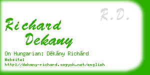 richard dekany business card