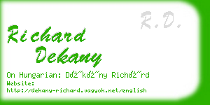 richard dekany business card